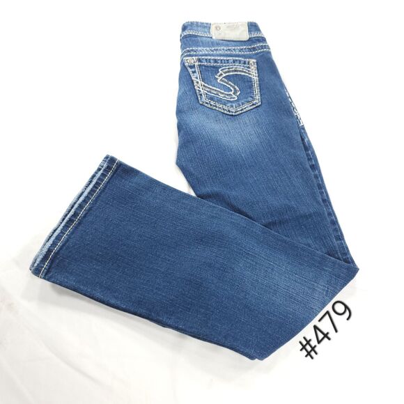 Silver Suki Straight Casual Medium Wash Button Zip Jeans Womens Size 25x30 Blue - Picture 1 of 9